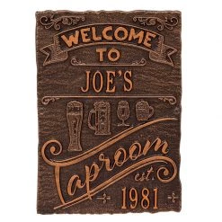 BarProducts.com CUSTOMIZABLE Cast Aluminum Plaque - Taproom Brew Pub Design