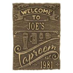BarProducts.com CUSTOMIZABLE Cast Aluminum Plaque - Taproom Brew Pub Design