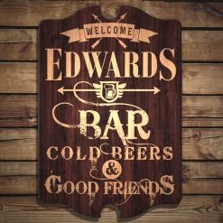 BarProducts Handcrafted Custom Tavern Shaped Wood Bar Sign - Bar Welcome 4 BarProducts Handcrafted Custom Tavern Shaped Wood Bar Sign - Bar Welcome
