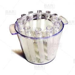 BarProducts.com BAR SUPPLIES BarConic® Test Tube Shooter Ice Bucket - Clear - 12 Tubes