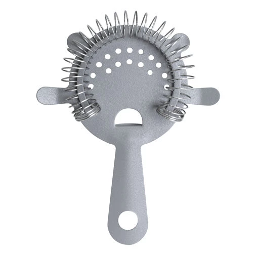 textured-grey-cocktail-straine-f.jpg BarProducts.com 4 Piece “Textured Shadow Gray” Bar Tools Set With V-Rod® Bottle Opener