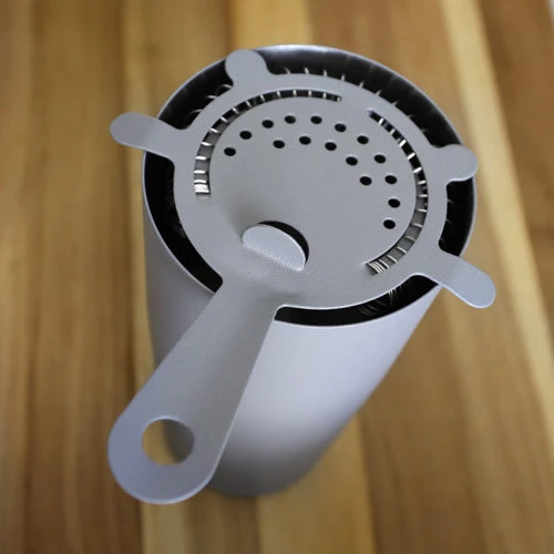 textured-grey-cocktail-strainer-500.jpg BarProducts.com BAR TOOLS “Textured Shadow Gray” 4-Prong Cocktail Strainer