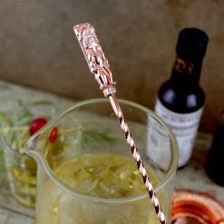 BarProducts.com Olea™ Tiki Butt Ku Copper Plated Bar Spoon - 40cm