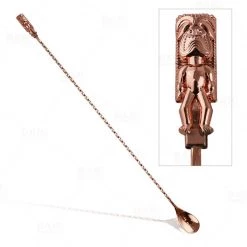 BarProducts.com Olea™ Tiki Butt Ku Copper Plated Bar Spoon - 40cm