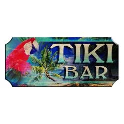BarProducts Handcrafted Woodshop Made In The USA Wood Plaque Kolorcoat™ Bar Sign - Tiki Bar
