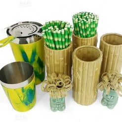 BarProducts.com Home Bar & Gift Packages Tiki Drinkware Bar Set - Bamboo