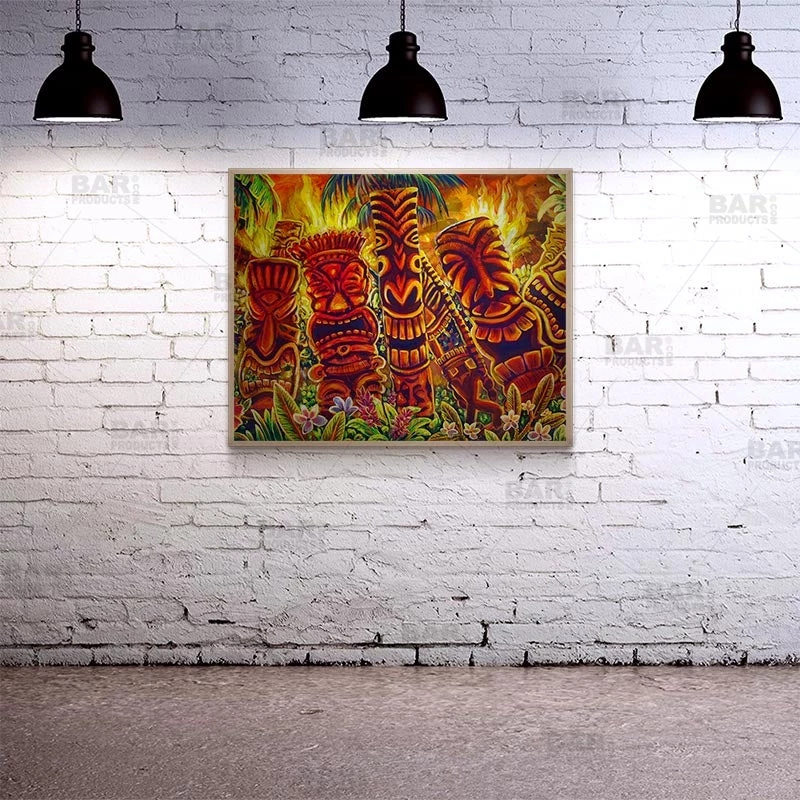 tiki-laughter-24-x-30-wooden-table-top-with-featured-artist-cbjork-bpc-2.jpg BarProducts.com Tiki Laughter 24" X 30" Wooden Table Top - Two Types Available