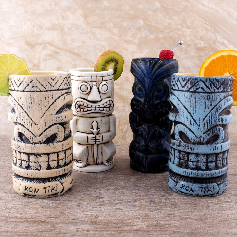 tiki-mug-pack-6a.jpg BarProducts.com SPECIAL COLLECTIONS Tiki Mugs Drinkware Package 6 - Set Of 4