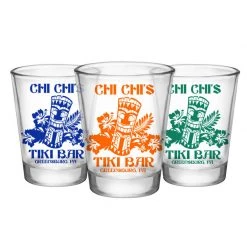 BarProducts.com CUSTOMIZABLE - 1.75oz Clear Shot Glass - Tiki Bar
