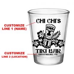 BarProducts.com CUSTOMIZABLE - 1.75oz Clear Shot Glass - Tiki Bar