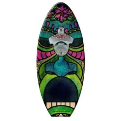 BarProducts.com Surfboard Wall Mount Bottle Opener - Mean Tiki Man