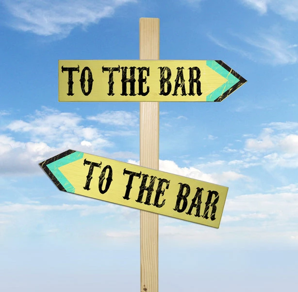 to-the-bar-arrow-sign-on-stick-main.jpg BarProducts Handcrafted Woodshop Made In The USA To The Bar Wood Arrow Sign