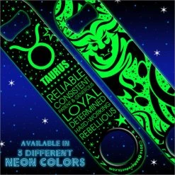 BarProducts.com Kolorcoat™ NEON Zodiac Speed Bottle Opener - TAURUS
