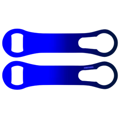 BarProducts.com Kolorcoat™ V-Rod® Opener - Gradient Blue To Dark Blue Custom Bottle Openers