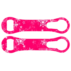 BarProducts.com Kolorcoat™ V-Rod® Opener - Pink Stars Custom Bottle Openers
