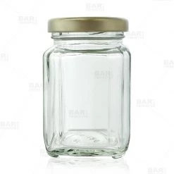 BarProducts.com Victorian Square Craft Bartending Jar W/ Gold Lid - 3.75 Oz / 110ml Craft Bottles And Jars