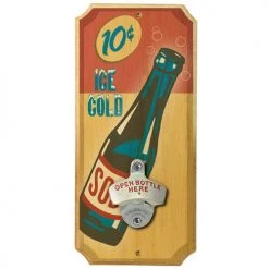 BarProducts Handcrafted Vintage Soda - Wall Mounted Wood Plaque Bottle Opener Woodshop Made In The USA