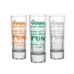 BarProducts.com BAR SUPPLIES CUSTOMIZABLE - 2oz Tall Clear Shot Glass - Vows