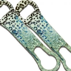 BarProducts.com Green Leopard Glitter V-Rod® Bottle Opener