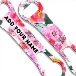 BarProducts.com ADD YOUR NAME V-Rod® Bottle Opener - Watercolor Flowers BAR TOOLS