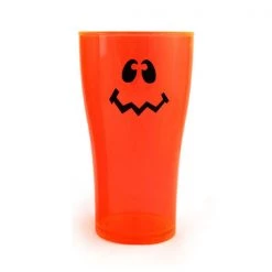 BarProducts.com Wacky Jack O'Lantern Polycarbonate Cup - Neon Orange - 2 Sizes Available