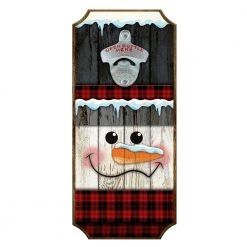 BarProducts Handcrafted Wood Christmas Sign Or Wall Mounted Bottle Opener Option - Snowman SPECIAL COLLECTIONS