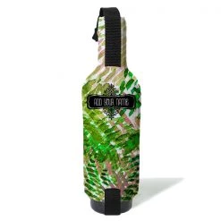 BarProducts.com ADD YOUR NAME - Wine Bottle Cooler With Strap - Green/Pink Watercolor HOME BAR & GIFTS