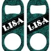 BarProducts.com Bartending Bottle Openers CUSTOMIZABLE Mini Bottle Opener - Teal Paisley