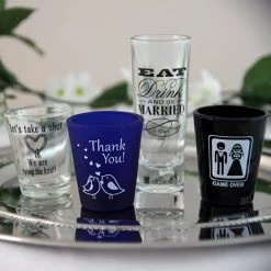 BarProducts.com Shot Glasses - Wedding Themed