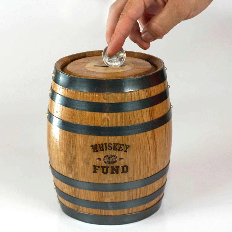 whiskey-100.jpg BarProducts.com HOME BAR & GIFTS Whiskey Fund Barrel Bank