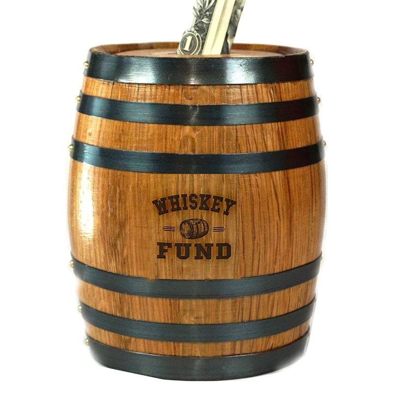whiskey-100a.jpg BarProducts.com HOME BAR & GIFTS Whiskey Fund Barrel Bank