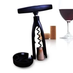 BarProducts.com Corkscrew With Foil Cutter/Stand - Black