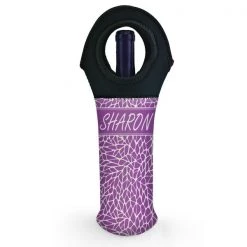 BarProducts.com CUSTOMIZABLE Wine Bottle Tote W/ Black Handle - Crackle Pattern (Color Options)