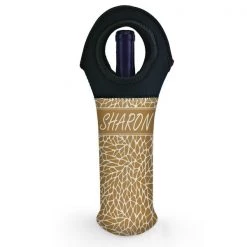 BarProducts.com CUSTOMIZABLE Wine Bottle Tote W/ Black Handle - Crackle Pattern (Color Options)