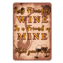 BarProducts.com Metal Bar Sign - Customized - Wine Friend - 12" X 18" Wine Accessories & Gifts