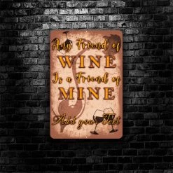BarProducts.com Metal Bar Sign - Customized - Wine Friend - 12" X 18" Wine Accessories & Gifts