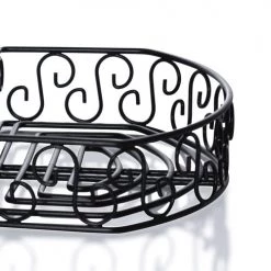 BarProducts.com KITCHEN, DINING & SERVICE BarConic® Condiment Caddy With Built In Merchandising Ring - Black Semi-Round