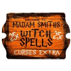 BarProducts.com BAR DECOR CUSTOMIZABLE Tavern Shaped Halloween Wood Sign - Witch Spells
