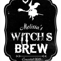 BarProducts.com Add Your Name Halloween Themed Wine Label - Witch's Brew Wine Opener Accessories