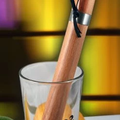 BarProducts.com Muddler - Wood W/ Leather Strap - 30cm BAR TOOLS