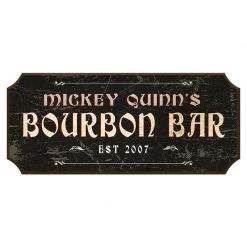 BarProducts.com CUSTOMIZABLE Wood Plaque Sign - BOURBON BAR - Color Options BAR DECOR