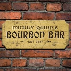 BarProducts.com CUSTOMIZABLE Wood Plaque Sign - BOURBON BAR - Color Options BAR DECOR