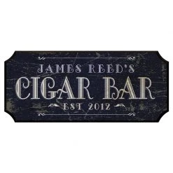 BarProducts.com BAR DECOR CUSTOMIZABLE Wood Plaque Sign - CIGAR BAR - Color Options