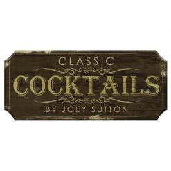 BarProducts.com CUSTOMIZABLE Wood Plaque Sign - CLASSIC COCKTAILS - Color Options BAR DECOR
