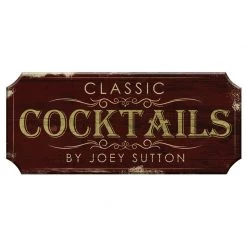 BarProducts.com CUSTOMIZABLE Wood Plaque Sign - CLASSIC COCKTAILS - Color Options BAR DECOR