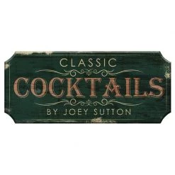 BarProducts.com CUSTOMIZABLE Wood Plaque Sign - CLASSIC COCKTAILS - Color Options BAR DECOR