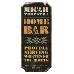 BarProducts.com CUSTOMIZABLE Wood Plaque Sign - HOME BAR - Color Options