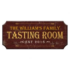 BarProducts.com CUSTOMIZABLE Wood Plaque Sign - TASTING ROOM - Color Options BAR DECOR
