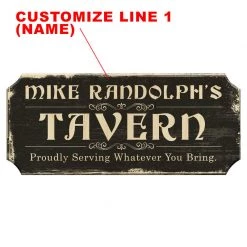 BarProducts.com BAR DECOR CUSTOMIZABLE Wood Plaque Sign - TAVERN - Color Options
