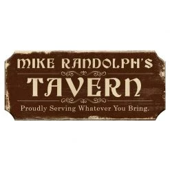 BarProducts.com BAR DECOR CUSTOMIZABLE Wood Plaque Sign - TAVERN - Color Options